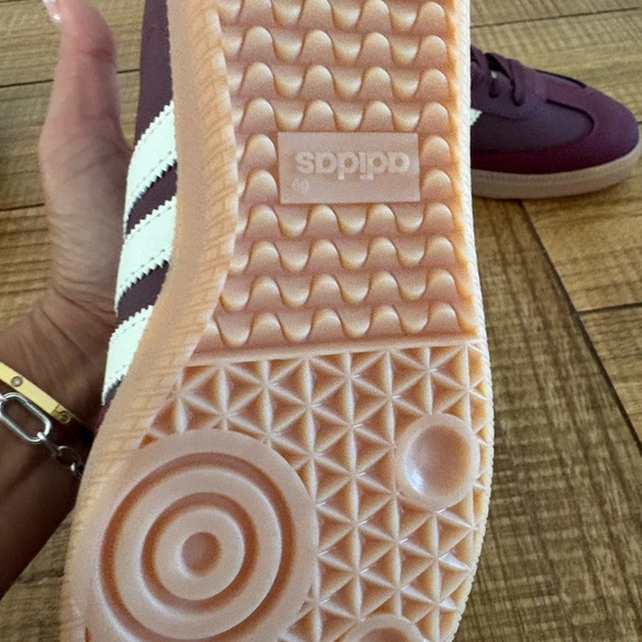 adidas Burgundy and White Samba Sneakers - Picture 3 of 5